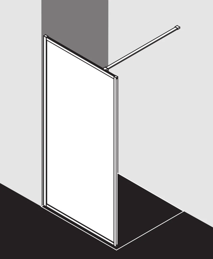 Kermi Duschdesign Walk-In-Duschkabine „WALK-IN XD“ Glas Klar, Profile Schwarz Soft (RAL 9005), BV: 890 - 910 mm WE: 890 - 910 mm H: 2000 mm