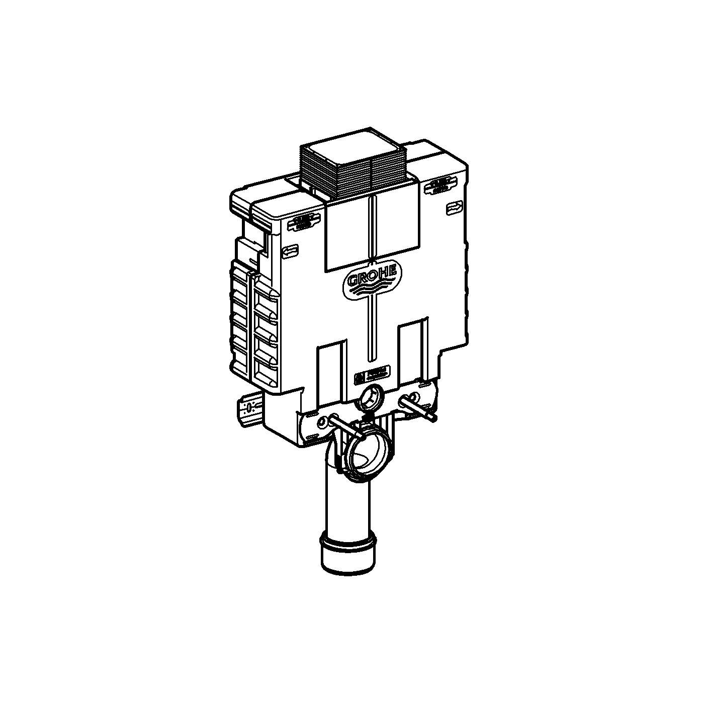 WC-Element Uniset 38415_1, mit Spülkasten 6-9l, 0,82 m Bauhöhe, schalldämmendes EPS-Modul zum Ummauern, Betätigung von vorn oder oben