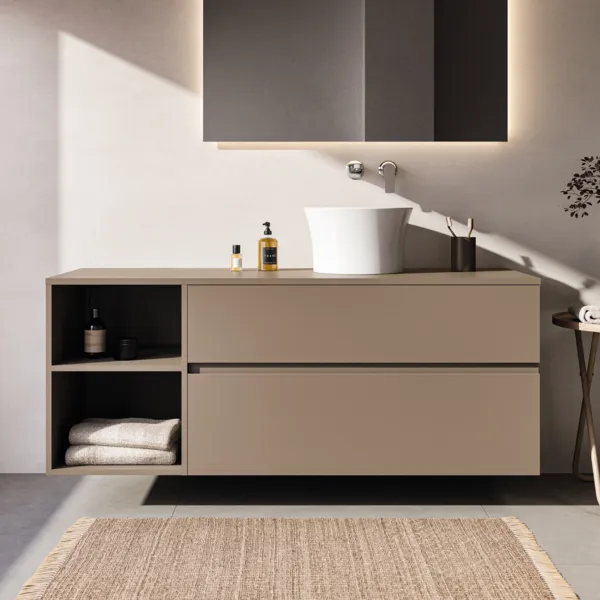 Ideal Standard Waschtischunterschrank Finesse 1402x505x558mm Greige matt Ideal Standard Waschtischunterschrank Finesse 1402x505x558mm Greige matt