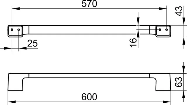 KEUCO AVENO Badetuchhalter 600 mm verchromt KEUCO AVENO Badetuchhalter 600 mm verchromt