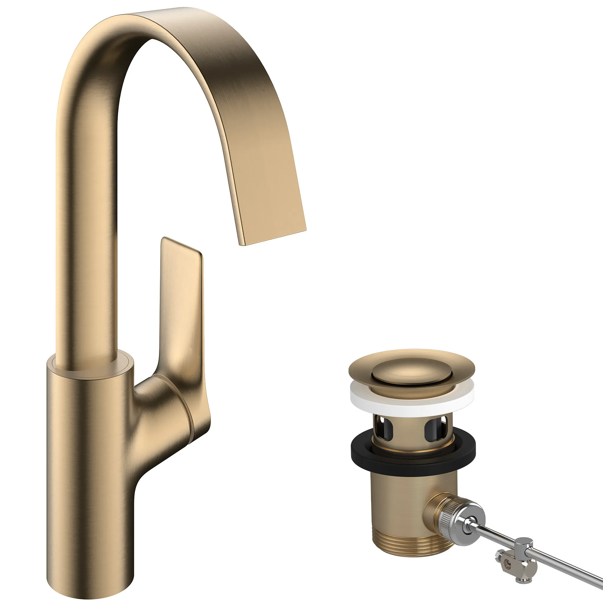Hansgrohe Vivenis Einhebel-Waschtischmischer 210 mit Schwenkauslauf und Zugstangen-Ablaufgarnitur, Brushed Bronze Hansgrohe Vivenis Einhebel-Waschtischmischer 210 mit Schwenkauslauf und Zugstangen-Ablaufgarnitur, Brushed Bronze