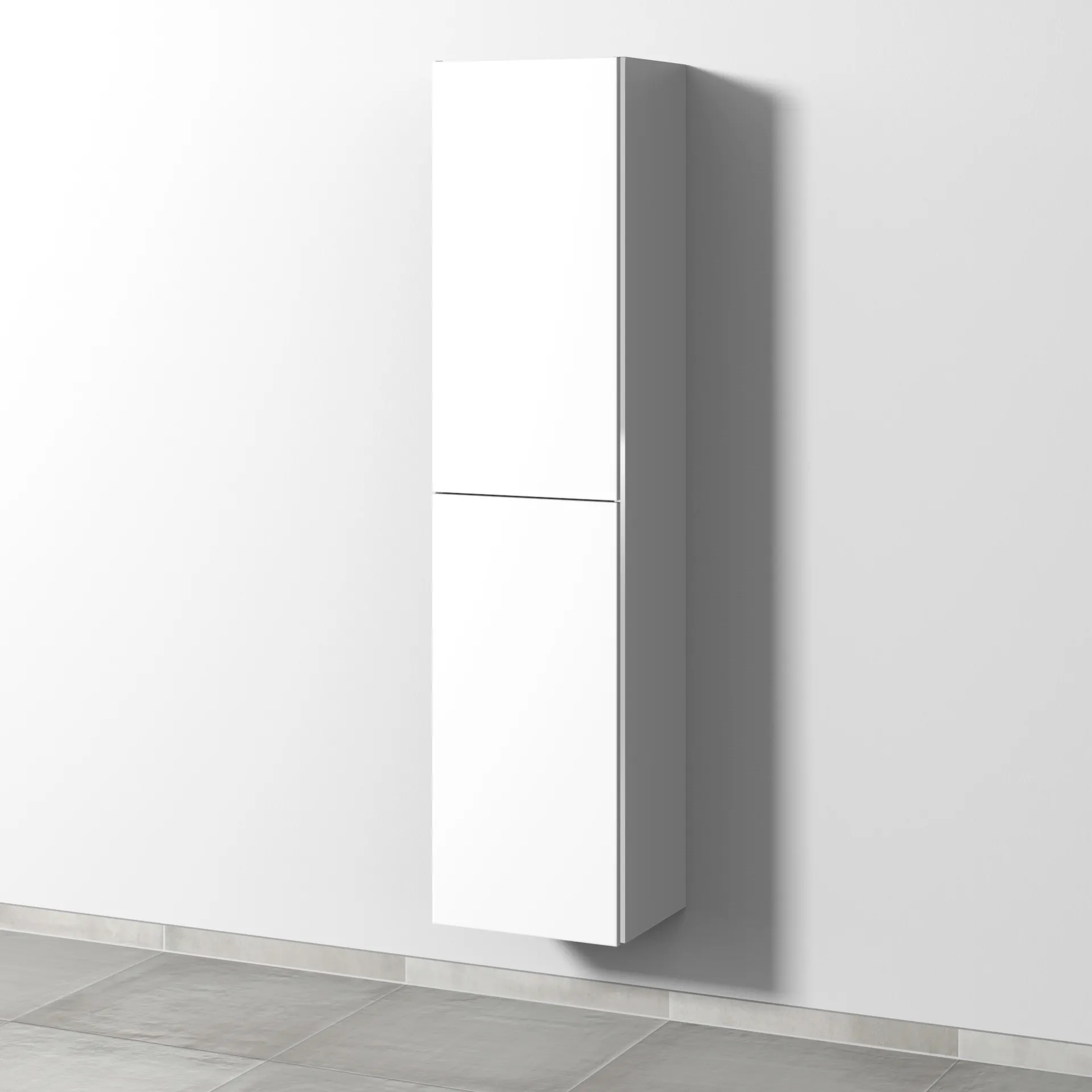 Sanipa Hochschrank "3way" 400 × 1700 × 345 mm Anschlag links, in Weiß-Soft, Anschlag links Größe: 40 × 34,5 × 170 cm|Regalelement: ohne|Farbe: Weiß-Soft|Türen: 2|Anschlag: links|Schubladen: 0|Griff: Akzent-Griffleiste Image