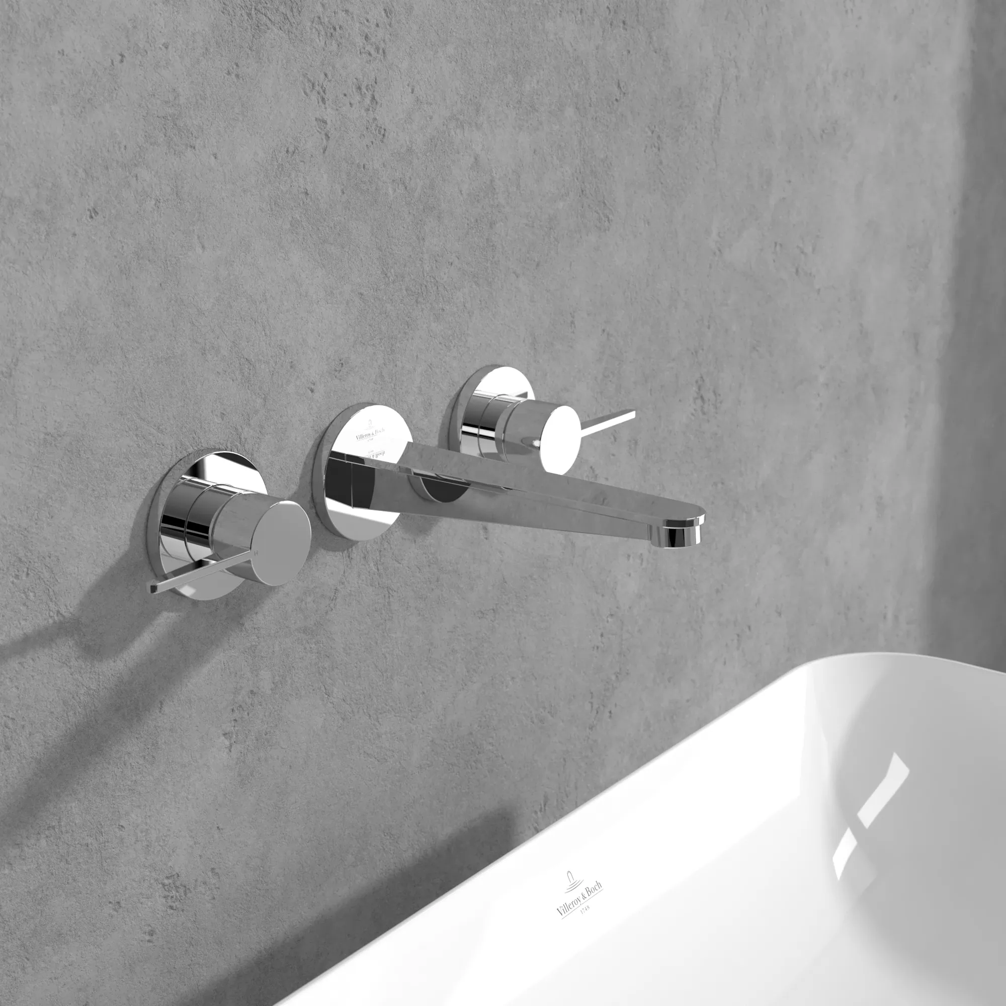 Zweihand-Unterputz-Armatur „Conum“ 18,9 cm Ausladung 205 mm in Chrom Zweihand-Unterputz-Armatur „Conum“ 18,9 cm Ausladung 205 mm in Chrom