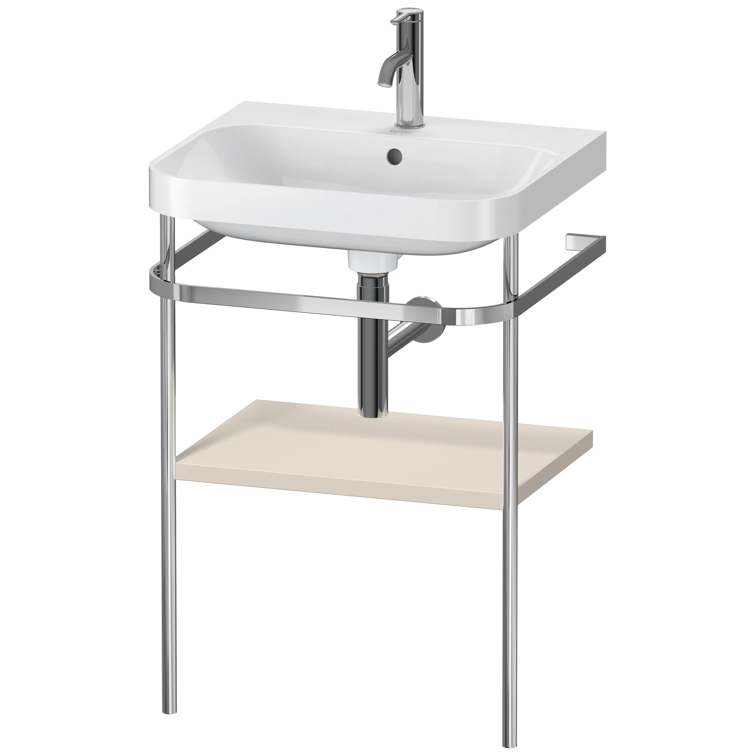 Duravit Waschtischunterschrank c-shaped Set mit Metallkonsole „Happy D.2 Plus“ 57,5 × 85 × 49 cm in Taupe Supermatt