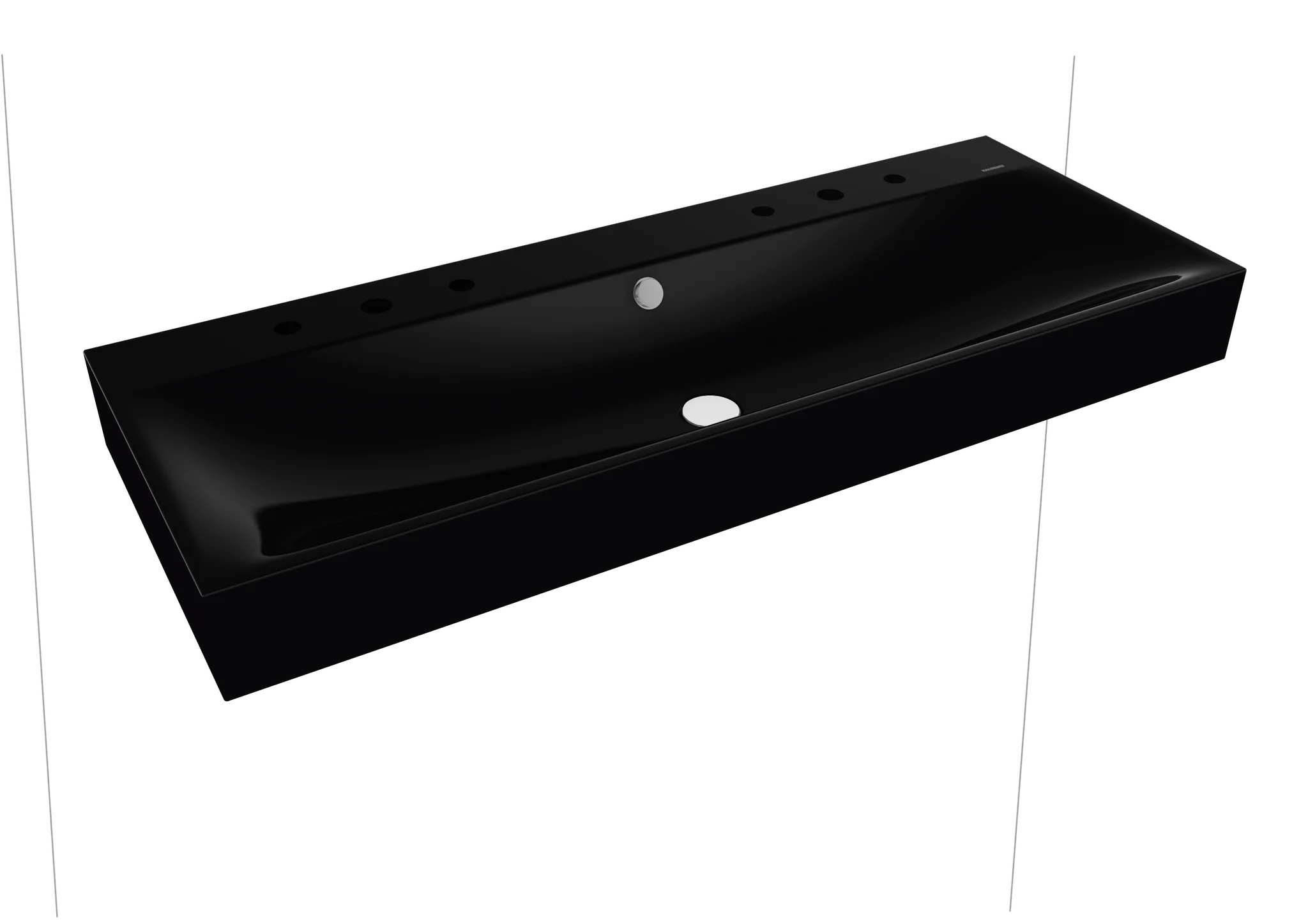 Kaldewei SILENIO Wand-Doppelwaschtisch, schwarz, Perl-Effekt, 1200x460 mm, Randhöhe 120 mm, mit Überlauf und 2x3er Hahnlochbohrung für Doppelwaschtisch Kaldewei SILENIO Wand-Doppelwaschtisch, schwarz, Perl-Effekt, 1200x460 mm, Randhöhe 120 mm, mit Überlauf und 2x3er Hahnlochbohrung für Doppelwaschtisch