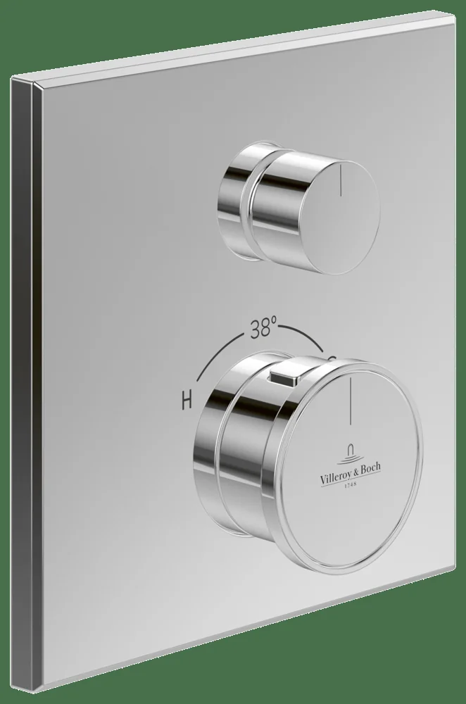 Villeroy & Boch Unterputz-Thermostat Vea, Chrom, 157x45x157 mm, Einwege-Mengenregulierung