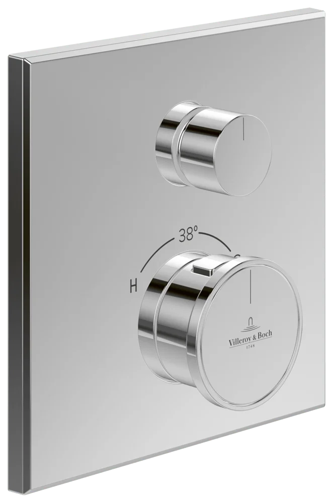 Villeroy & Boch Unterputz-Thermostat Vea, Chrom, 157x45x157 mm, Einwege-Mengenregulierung