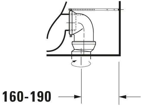 Stand-WC Kombi Starck 1 640 mm Tiefspüler, fürSPK, Abg.Vario, weiß