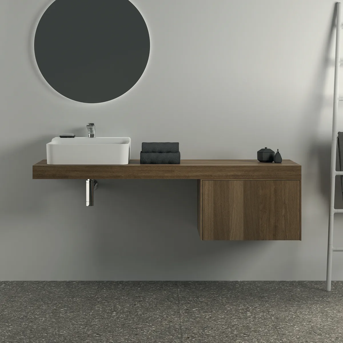 Ideal Standard Konsole Conca Walnuss Dunkel 1600x505x80 mm Ideal Standard Konsole Conca Walnuss Dunkel 1600x505x80 mm