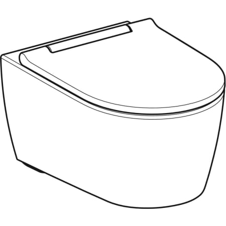 Wand-Tiefspül-WC Set mit WC-Sitz „One“ geschlossene Form 54 cm in weiß alpin mit KeraTect®, ohne Spülrand