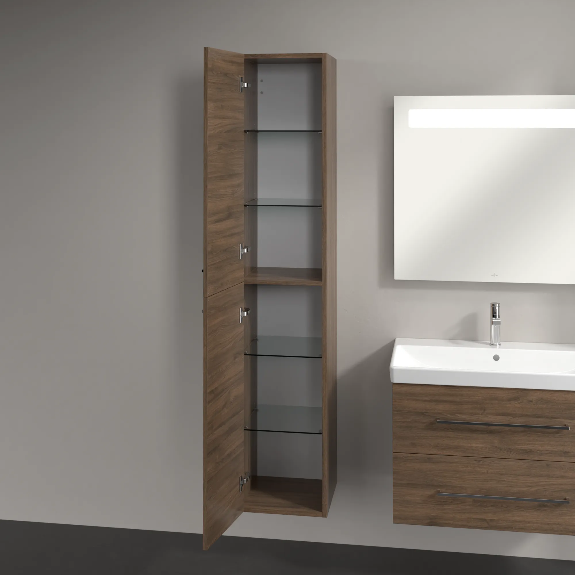 Villeroy & Boch Avento Hochschrank A89400, 350x1760x404mm, 2 Türen, links Anschlag, Arizona Oak Villeroy & Boch Avento Hochschrank A89400, 350x1760x404mm, 2 Türen, links Anschlag, Arizona Oak