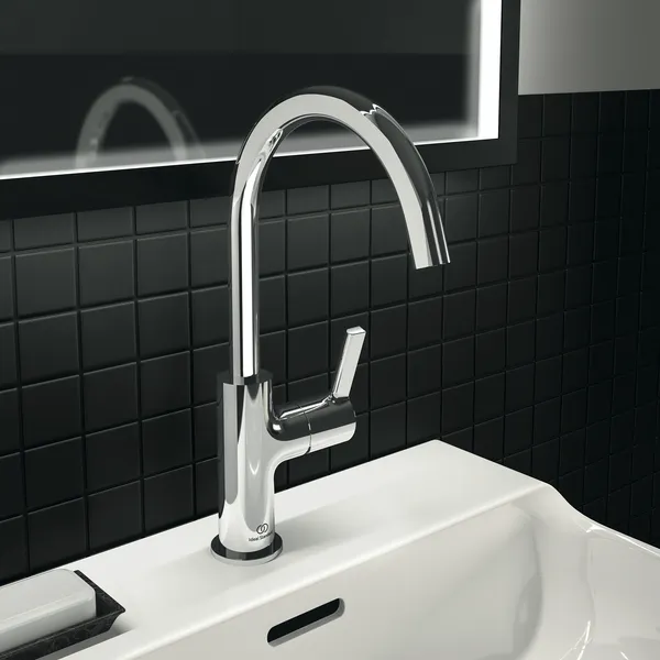 Waschtischarmatur Joy, mit hohem Auslauf, ohne Ablaufgarnitur, Ausladung 169mm, Brushed Gold