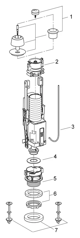 Eco-Ablaufventil 42297, 2-Mengen-Ablaufventil AV1, Druckknopfbetätigung, mattchrom/chrom Eco-Ablaufventil 42297, 2-Mengen-Ablaufventil AV1, Druckknopfbetätigung, mattchrom/chrom