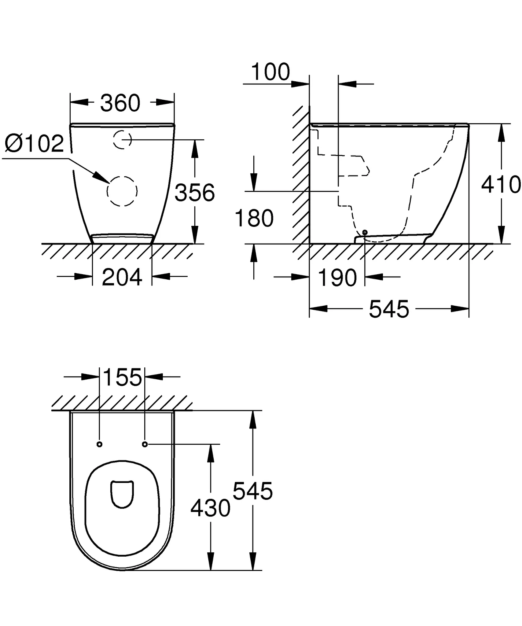 Grohe Stand-Tiefspül-WC Essence 39573_H, alpinweiß Grohe Stand-Tiefspül-WC Essence 39573_H, alpinweiß