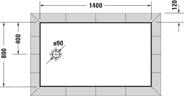 Duravit rechteck Duschwanne „Tempano“ 140 × 80 cm