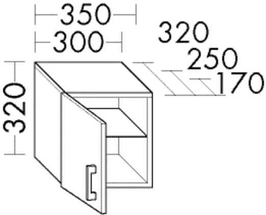 burgbad Hängeschrank „Sys30“ 390 × 320 × 290 mm in Nussbaum Dekor Samt