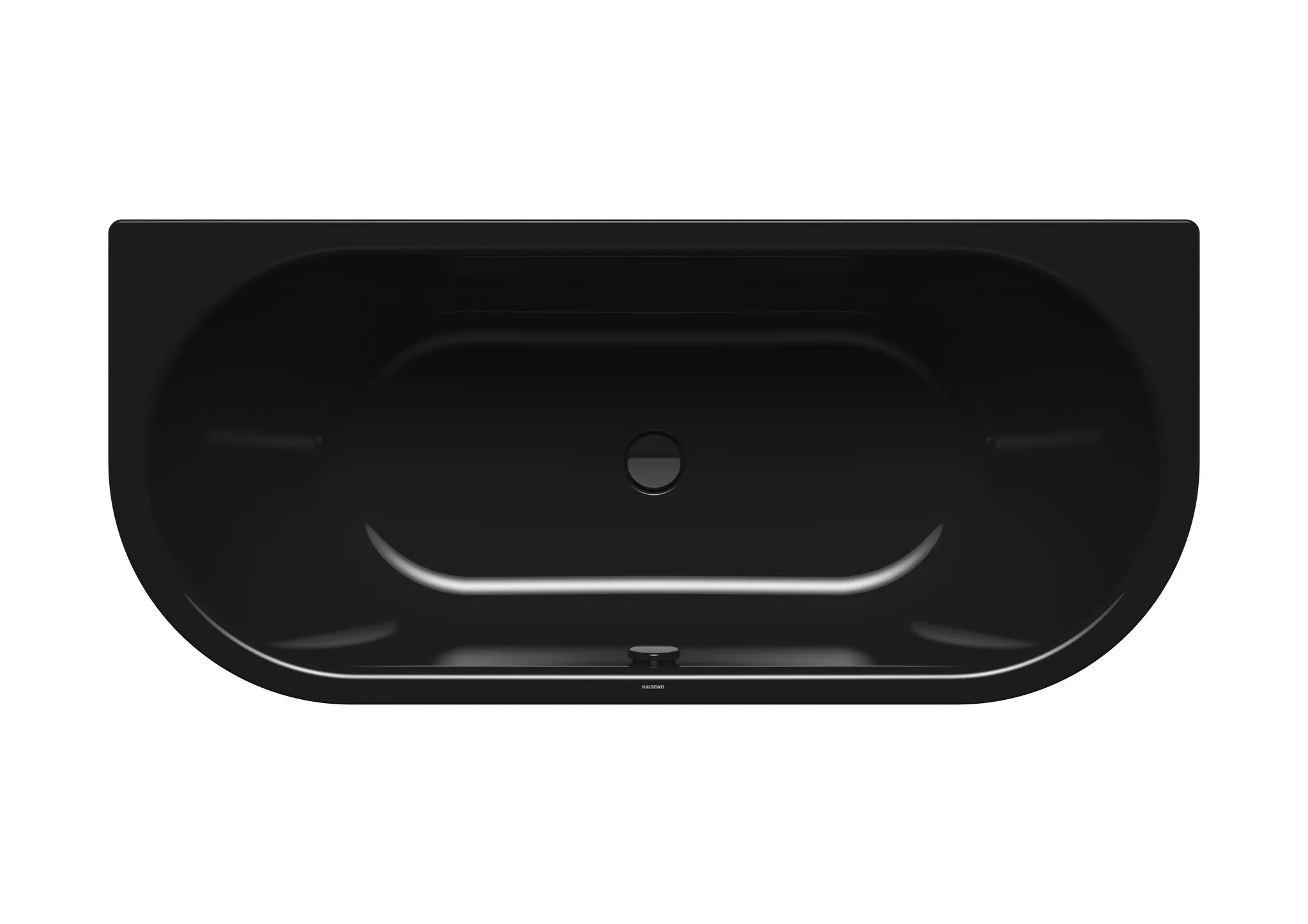 Kaldewei Badewanne „Centro Duo 2“ vorwand 180 × 80 cm mit Überlaufbohrung, in schwarz