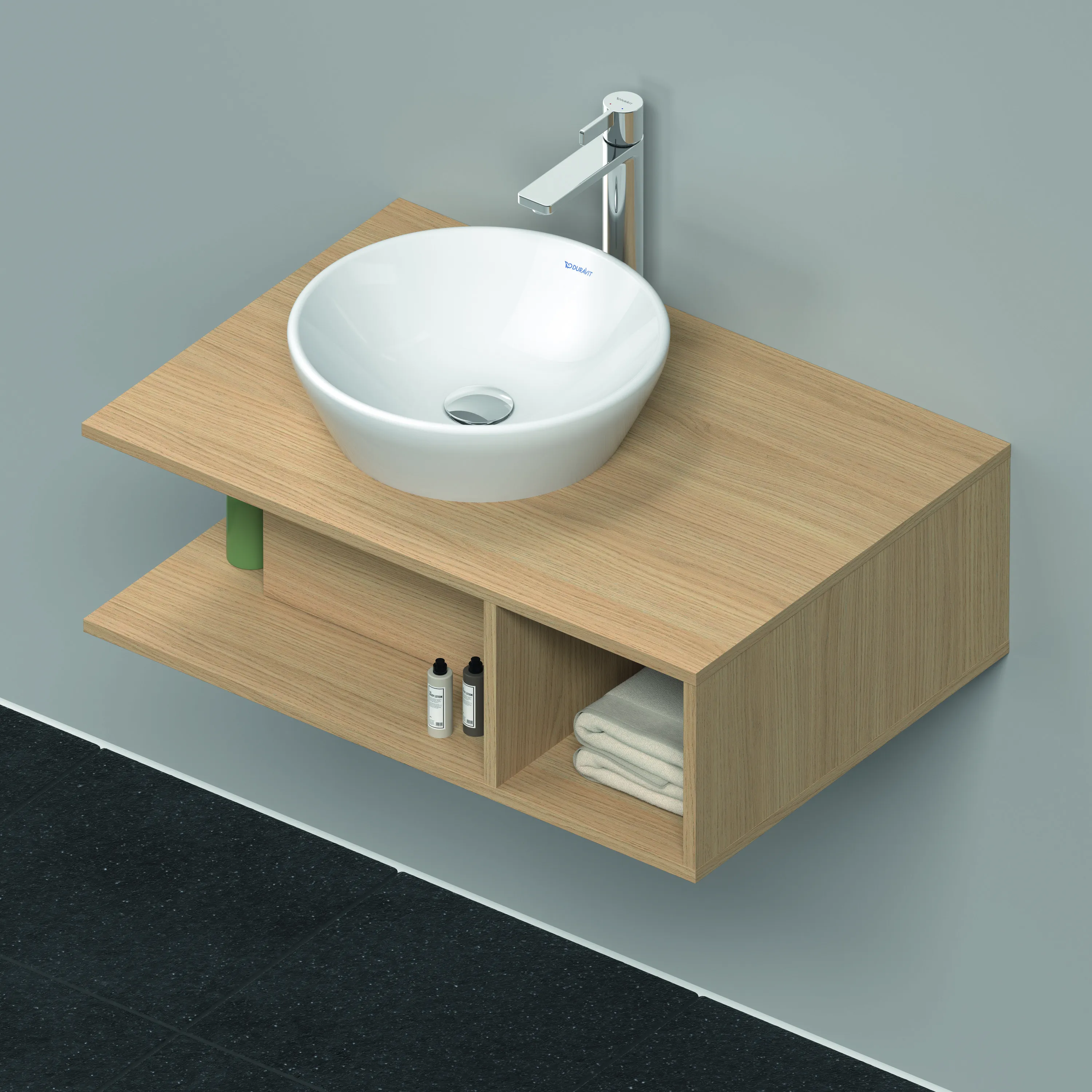 Duravit Waschtischunterschrank wandhängend „D-Neo“ 80 × 26 × 55 cm Eiche Natur Duravit Waschtischunterschrank wandhängend „D-Neo“ 80 × 26 × 55 cm Eiche Natur