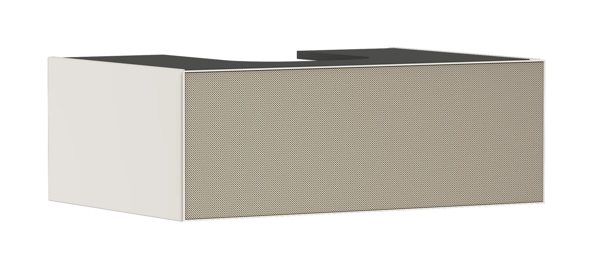 Xevolos E Waschtischunterschrank Sandbeige Matt 780/550 mit 1 Schubkasten für Konsole mit Ausschnitt mittig, Oberfläche Front: Bronze Struktur