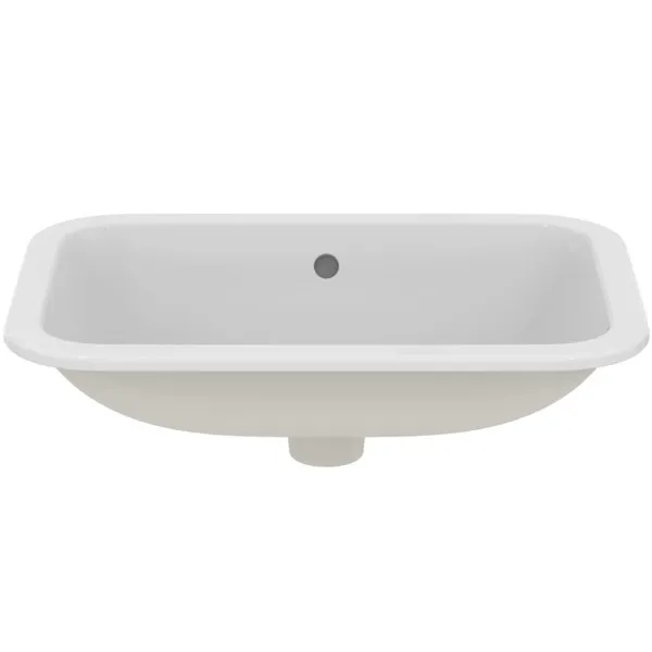 Ideal Standard Unterbau-Waschtisch Connect, rechteckig, ohne Hahnloch, mit Überlauf, Weiß