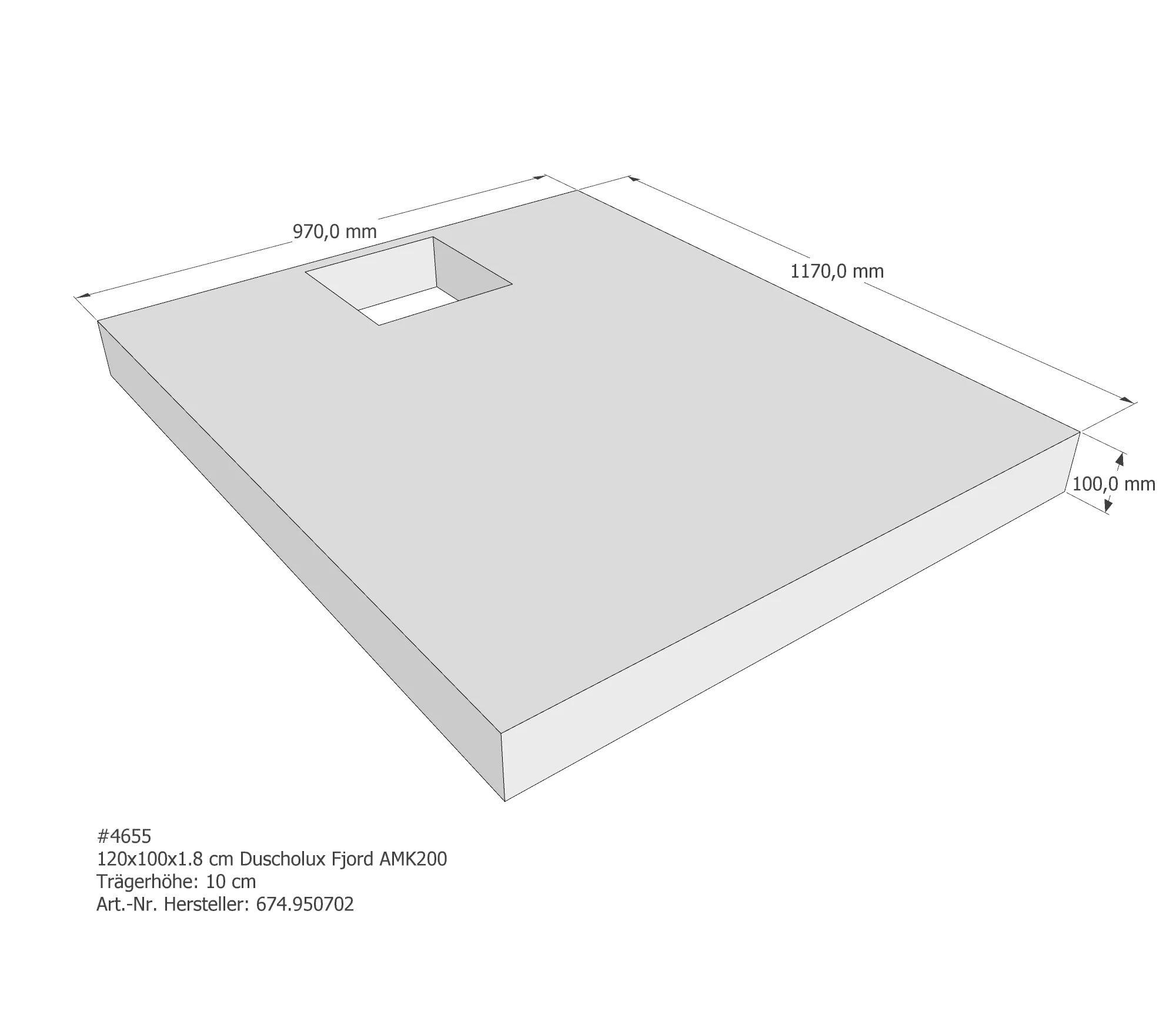 Duschwannenträger für Duscholux Fjord 120 × 100 × 1,8 cm Duschwannenträger für Duscholux Fjord 120 × 100 × 1,8 cm