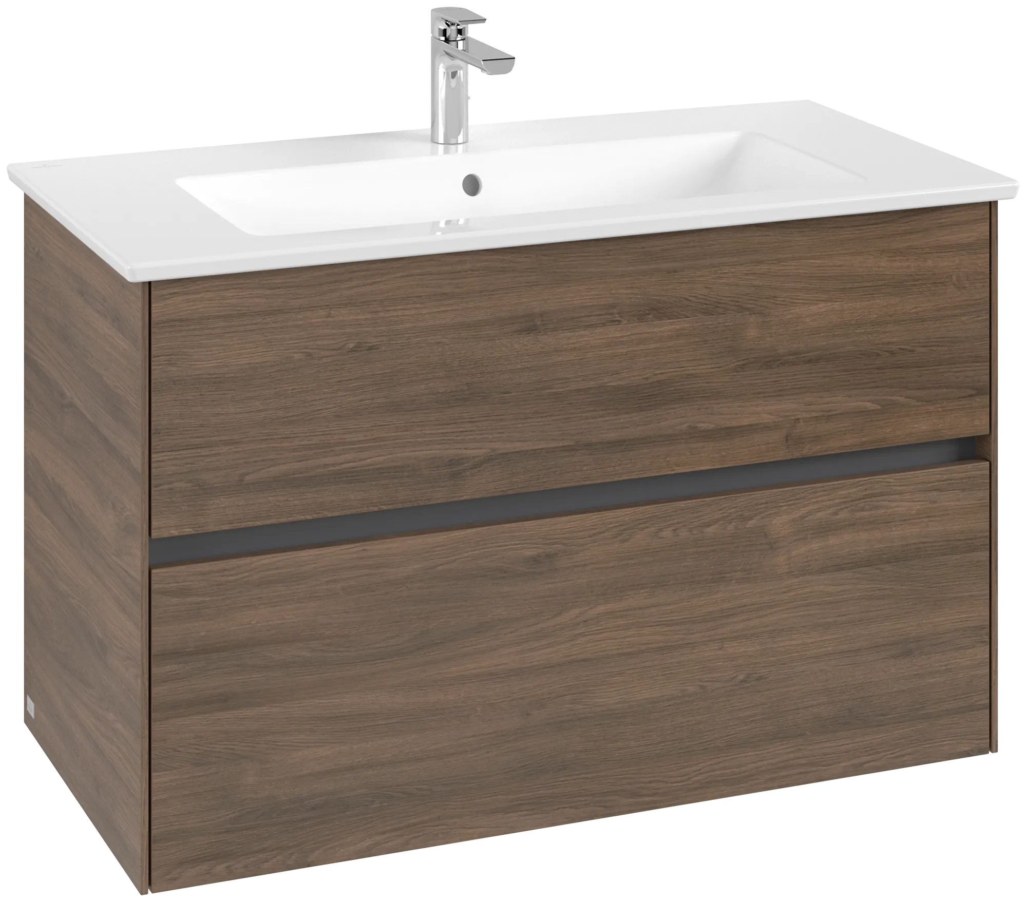 Villeroy & Boch Waschtischunterschrank „Collaro“ 961 × 610 × 480 mm Arizona Oak, ohne Beleuchtung, für Becken mittig