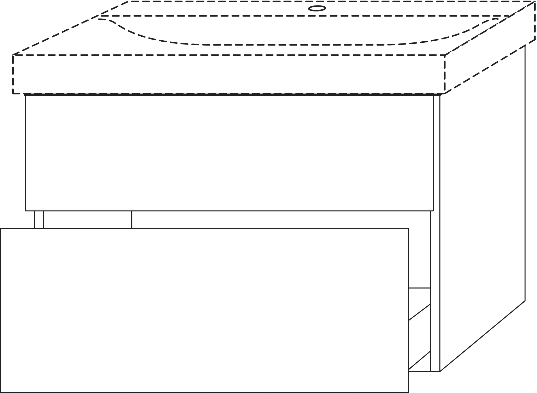 Waschtischunterbau mit Auszügen 3way (UM661) 593x850x452 Anthrazit-Matt