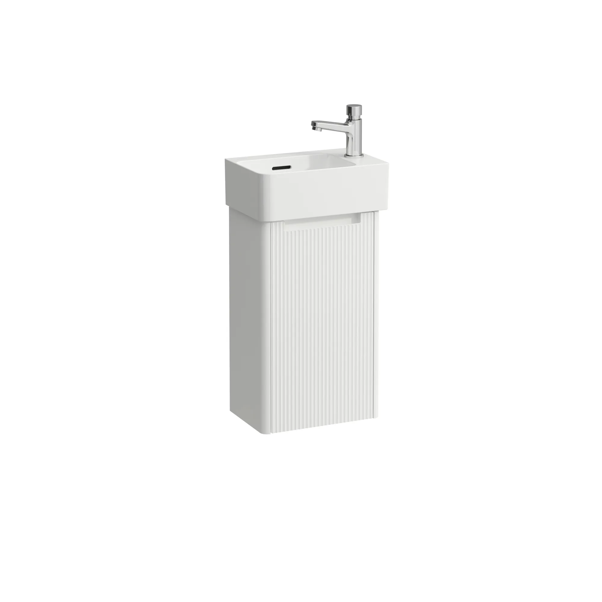 Waschtischunterbau JUNA 205x315x515 1 Tür Scharnier rechts mit Griffmulde für Waschtisch H815280 weiß matt