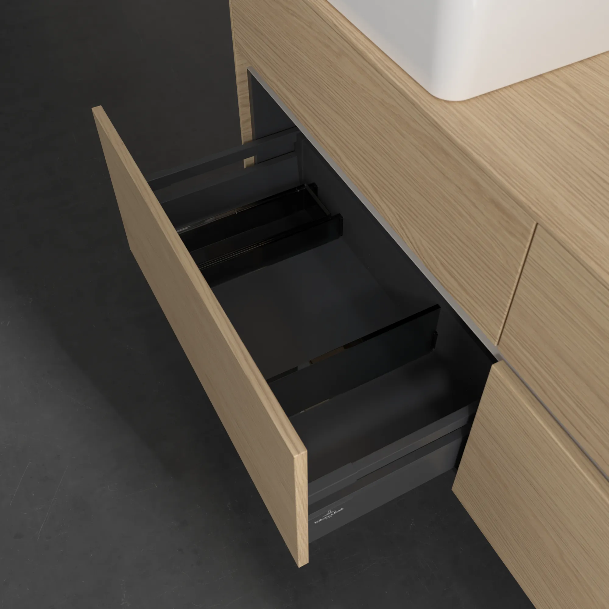 Villeroy & Boch Waschtischunterschrank „Collaro“ 1400 × 548 × 500 mm Nordic Oak, mit Beleuchtung, für links und rechts Villeroy & Boch Waschtischunterschrank „Collaro“ 1400 × 548 × 500 mm Nordic Oak, mit Beleuchtung, für links und rechts