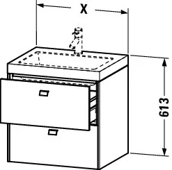 Duravit Waschtischunterschrank wandhängend „Brioso“ 60 × 61,3 × 48 cm in Betongrau Matt