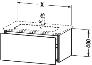 Duravit Waschtischunterschrank wandhängend „L-Cube“ 102 × 40 × 48,1 cm Duravit Waschtischunterschrank wandhängend „L-Cube“ 102 × 40 × 48,1 cm