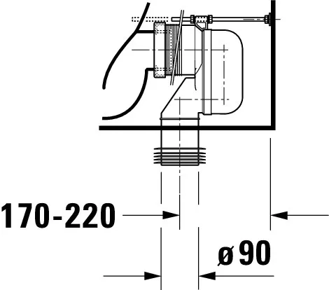 Stand-WC Kombi DuraStyle 700 mm Tiefspüler,f.SPK,Abg.Vario,weiß,HYG