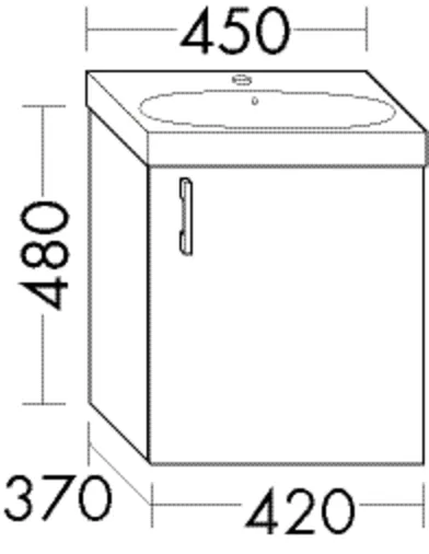 Waschtischunterschrank Sys30 von burgbad – 1 Tür, 480 mm hoch, 420 mm breit, 370 mm tief Waschtischunterschrank Sys30 von burgbad – 1 Tür, 480 mm hoch, 420 mm breit, 370 mm tief