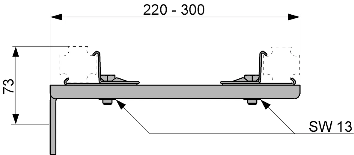 TECEprofil Doppelbefestigung lange Ausführung TECEprofil Doppelbefestigung lange Ausführung