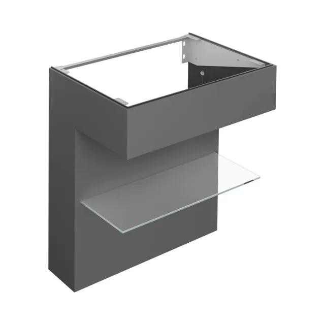 KEUCO EDITION 11 ART Waschtischunterbau m. Glasablage und Beleuchtung 800x870x490 smoke