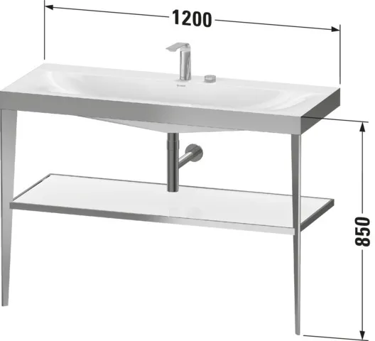 Duravit Waschtischunterschrank c-bonded Set mit Metallkonsole „XViu“ 120 × 85 × 48 cm