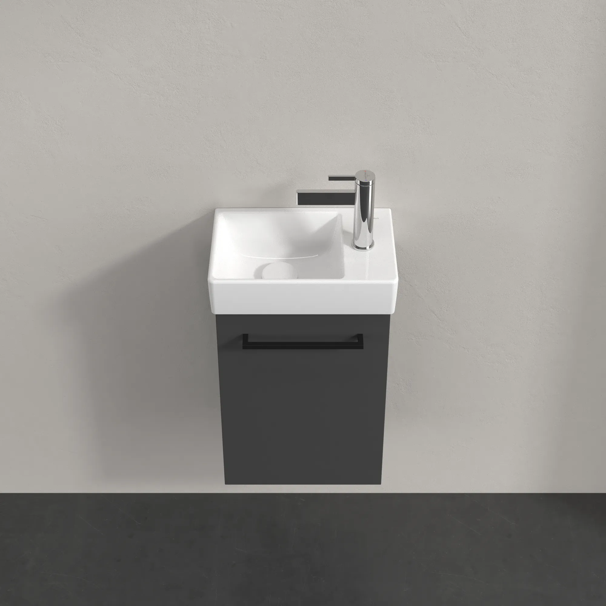 Villeroy & Boch Waschtischunterschrank mit Tür „Avento“ für Schrankwaschtisch 340 × 514 × 202 mm Graphite, Anschlag rechts, Soft Closing, 1 Tür Villeroy & Boch Waschtischunterschrank mit Tür „Avento“ für Schrankwaschtisch 340 × 514 × 202 mm Graphite, Anschlag rechts, Soft Closing, 1 Tür