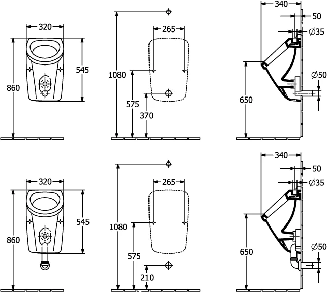 Villeroy & Boch Newo Absaug-Urinal 340x320x545mm Weiß Alpin Villeroy & Boch Newo Absaug-Urinal 340x320x545mm Weiß Alpin
