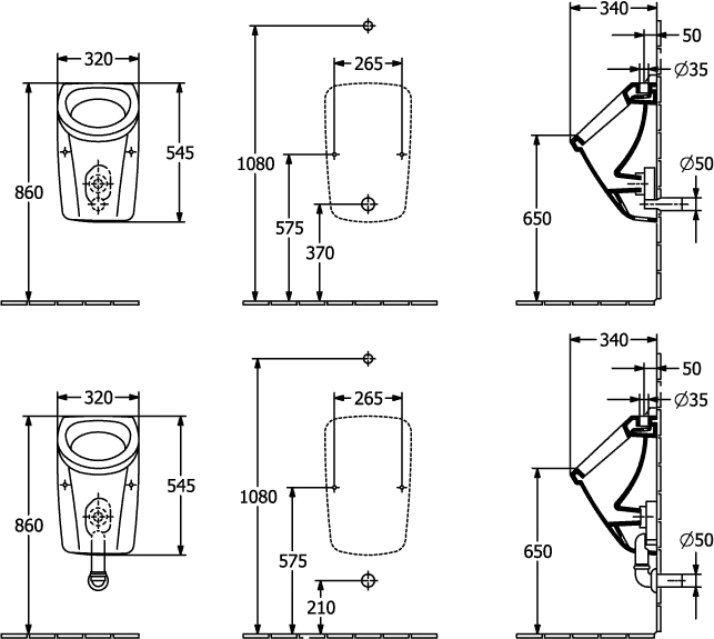 Villeroy & Boch Absaug-Urinal Newo 559300, Rechteck Weißen Alpin, 340 x 320 x 545 mm, Zulauf von oben, Wandmontage Villeroy & Boch Absaug-Urinal Newo 559300, Rechteck Weißen Alpin, 340 x 320 x 545 mm, Zulauf von oben, Wandmontage