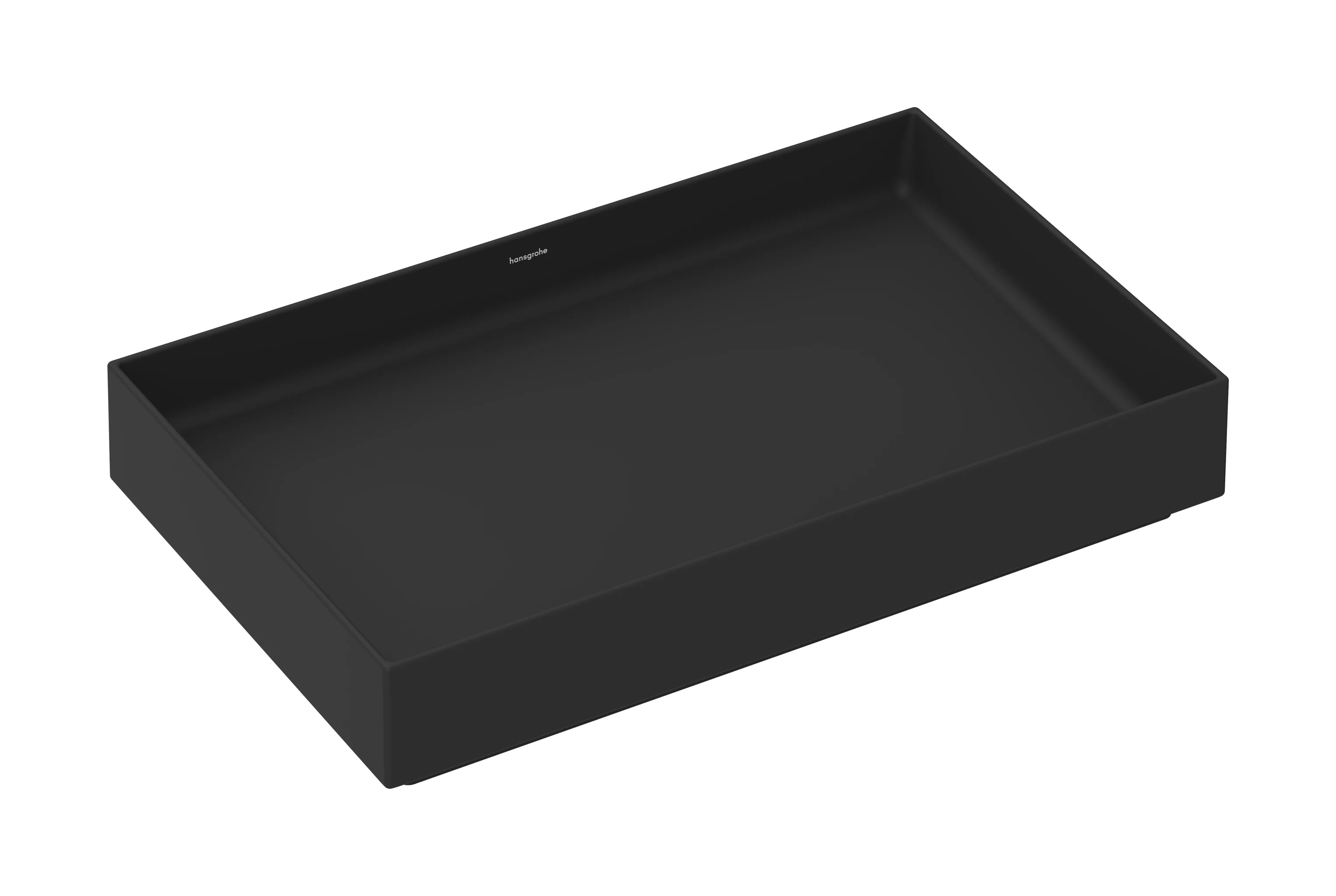 Hansgrohe Aufsatzwaschtisch Xuniva Evo E, matt schwarz, 650x400 mm, Beckenhöhe 120 mm, ohne Hahnloch und Überlauf