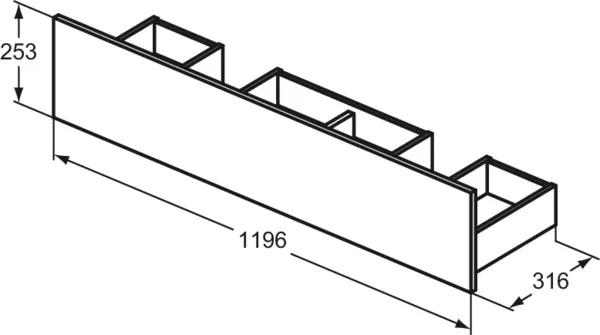 Ideal Standard Eurovit+ Schublade 120 cm Nussbaum geflammt