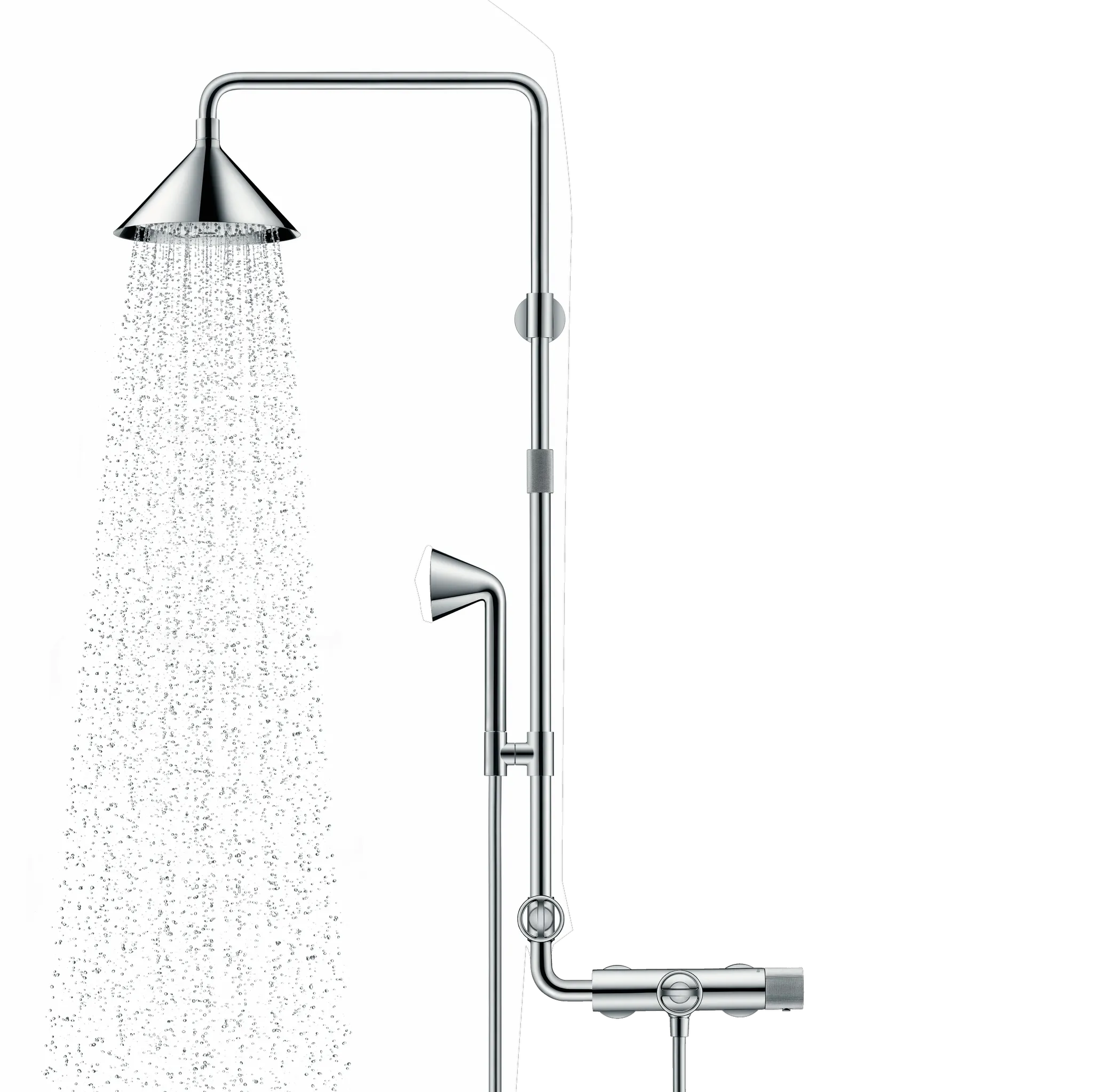 Hansgrohe AXOR Showers/Front Showerpipe mit Thermostat und Kopfbrause 240 2jet, Chrom Hansgrohe AXOR Showers/Front Showerpipe mit Thermostat und Kopfbrause 240 2jet, Chrom