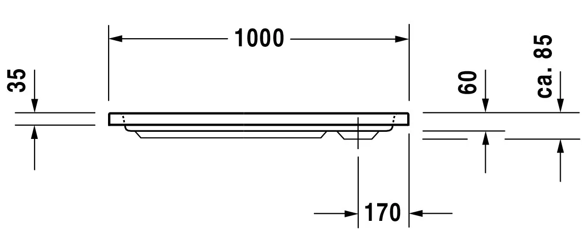 Duravit rechteck Duschwanne „D-Code“ 100 × 70 cm 