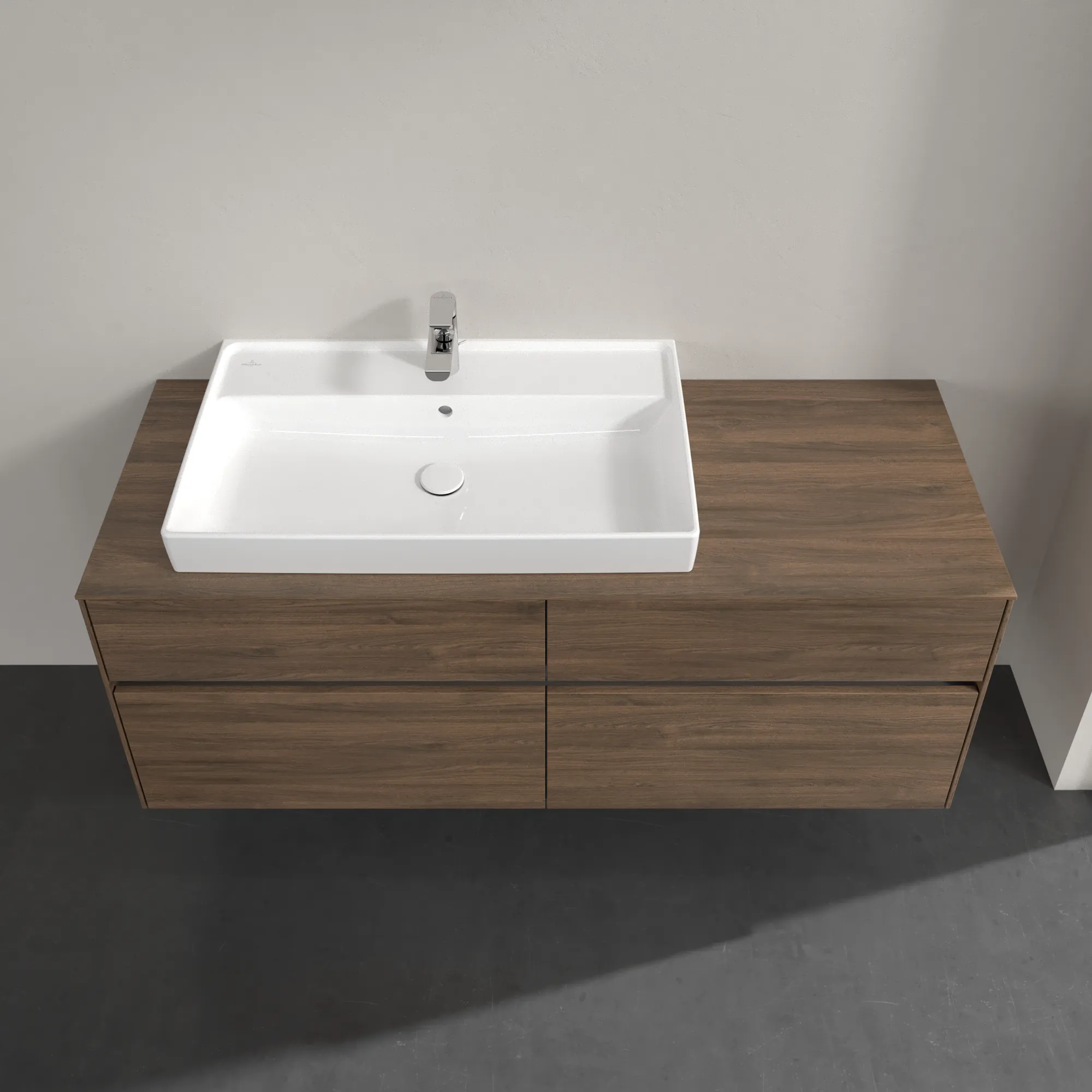 Villeroy & Boch Waschtischunterschrank „Collaro“ 1400 × 548 × 500 mm Arizona Oak, mit Beleuchtung, für Becken links Villeroy & Boch Waschtischunterschrank „Collaro“ 1400 × 548 × 500 mm Arizona Oak, mit Beleuchtung, für Becken links