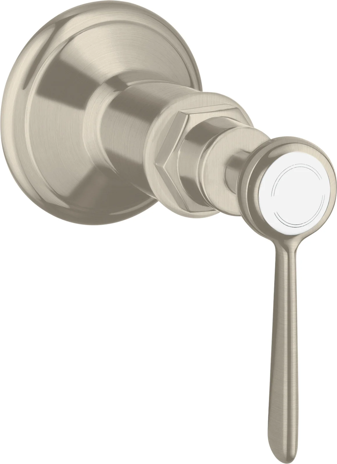 Hansgrohe AXOR Montreux Absperrventil Unterputz, Hebelgriff Brushed Nickel, Anschluss DN15/DN20, Geräuschgruppe II