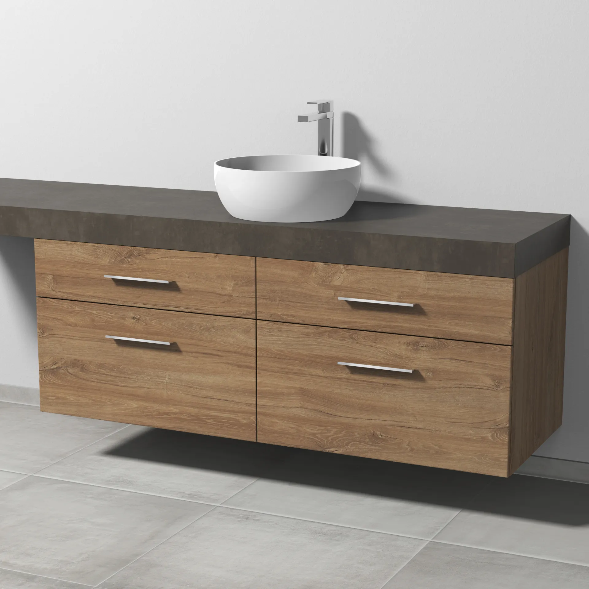 Sanipa Waschtischunterschrank „2morrow“ 1400 × 510 × 520 mm in Eiche Kansas