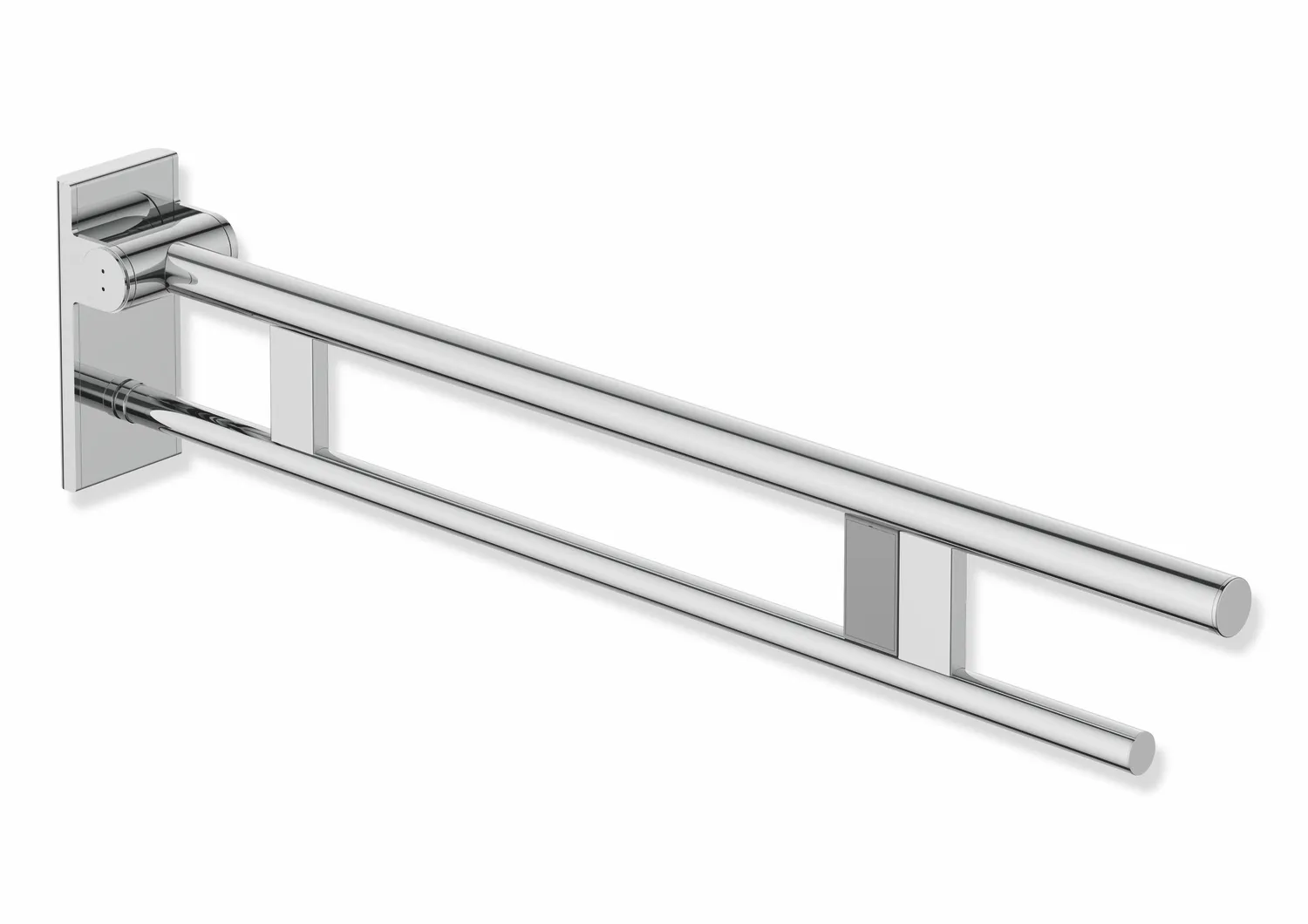 HEWI System 900 Mobiler Stützklappgriff Duo, Design A, Edelstahl, verchromt, Ausladung 900 mm, Funk-Spülauslösung, Ausführung rechts HEWI System 900 Mobiler Stützklappgriff Duo, Design A, Edelstahl, verchromt, Ausladung 900 mm, Funk-Spülauslösung, Ausführung rechts