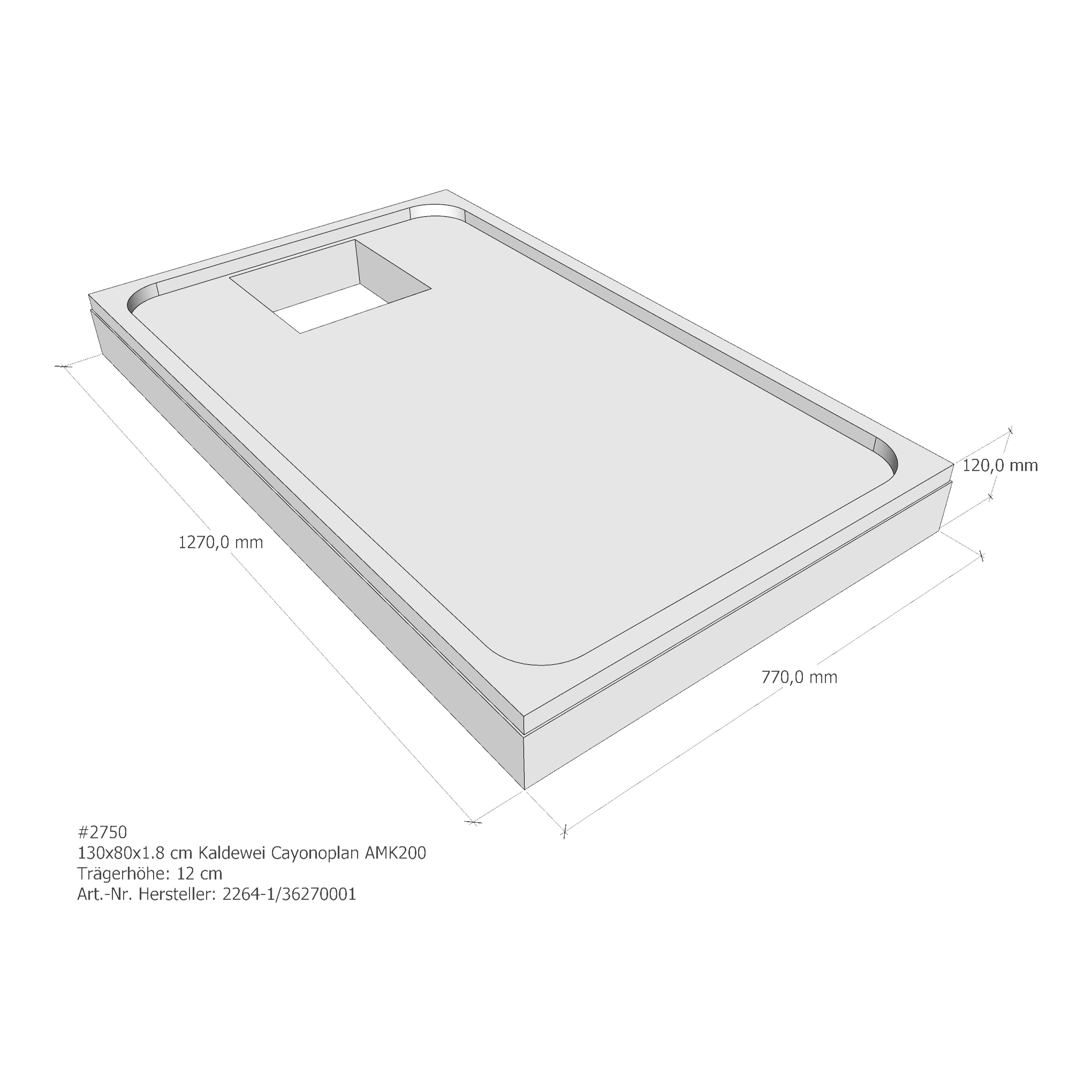 Duschwannenträger für Kaldewei Cayonoplan 130 × 80 × 2,5 cm Breite: 80 cm / Länge: 130 cm Duschwannenträger für Kaldewei Cayonoplan 130 × 80 × 2,5 cm Breite: 80 cm / Länge: 130 cm