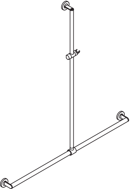 HEWI Haltegriff pulverbeschichtet „System 900“ in Schwarz tiefmatt / Chrom