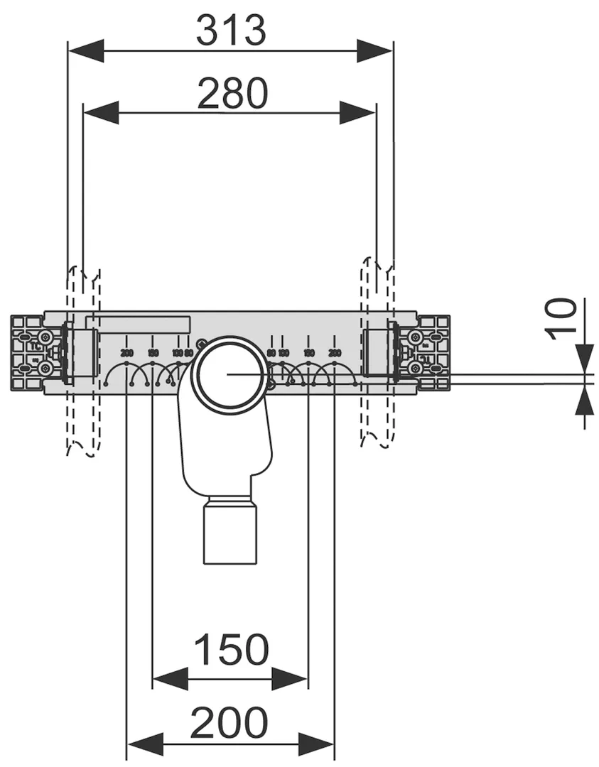 TECEprofil Anschlusseinheit für Wascht. mit UP-Geruchsverschluss TECEprofil Anschlusseinheit für Wascht. mit UP-Geruchsverschluss